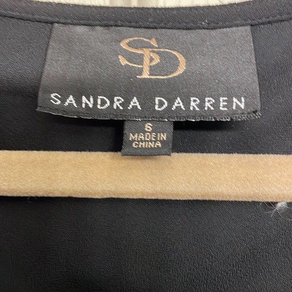 SANDRA DARREN BLACK CREPE BLOUSE size 6 - Picture 6 of 7